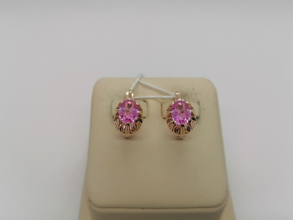 СКМ583 СЕРЬГИ С КАМНЕМ (Au 583)