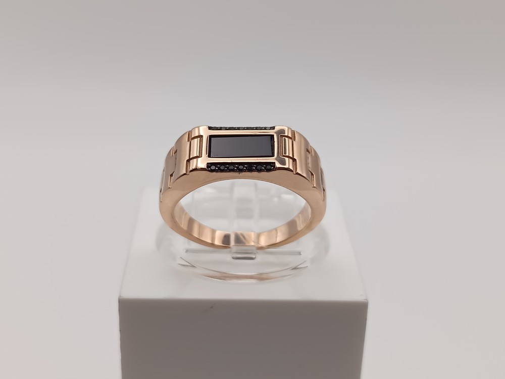 08-540148 КОЛЬЦО ПЕЧАТКА с камнями (Au 585)