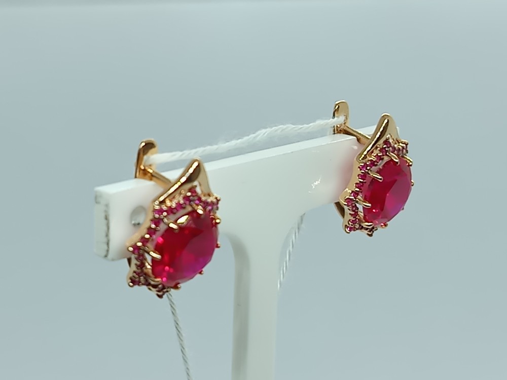 СКМИ585 СЕРЬГИ С КАМНЯМИ (Au 585)