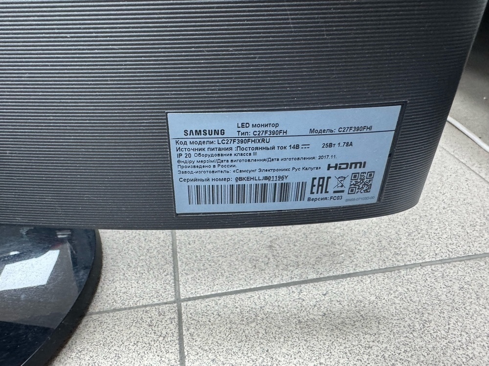 Монитор Samsung C27F390FHI