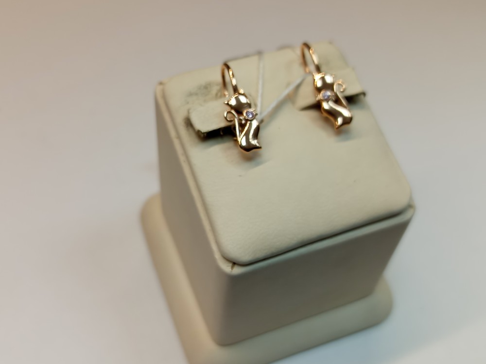 СЕРЬГИ С КАМНЕМ (Au 585)