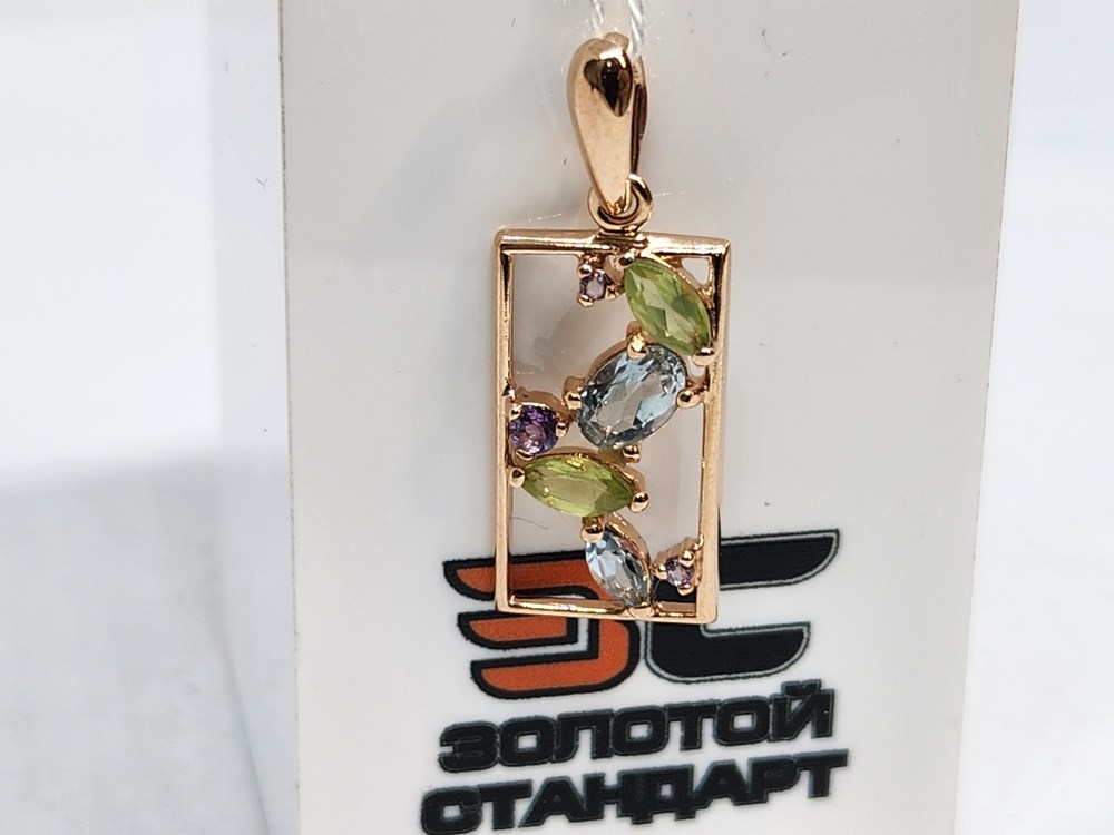 ПОДКМИ585 ПОДВЕСКА С КАМНЯМИ (Au 585)