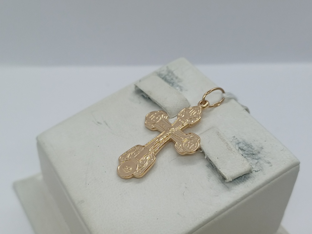 ПОДВЕСКА КРЕСТ БЕЗ КАМНЯ (Au 585)