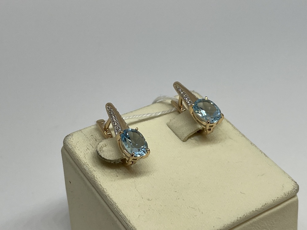 СКМИ585 СЕРЬГИ С КАМНЯМИ (Au 585)