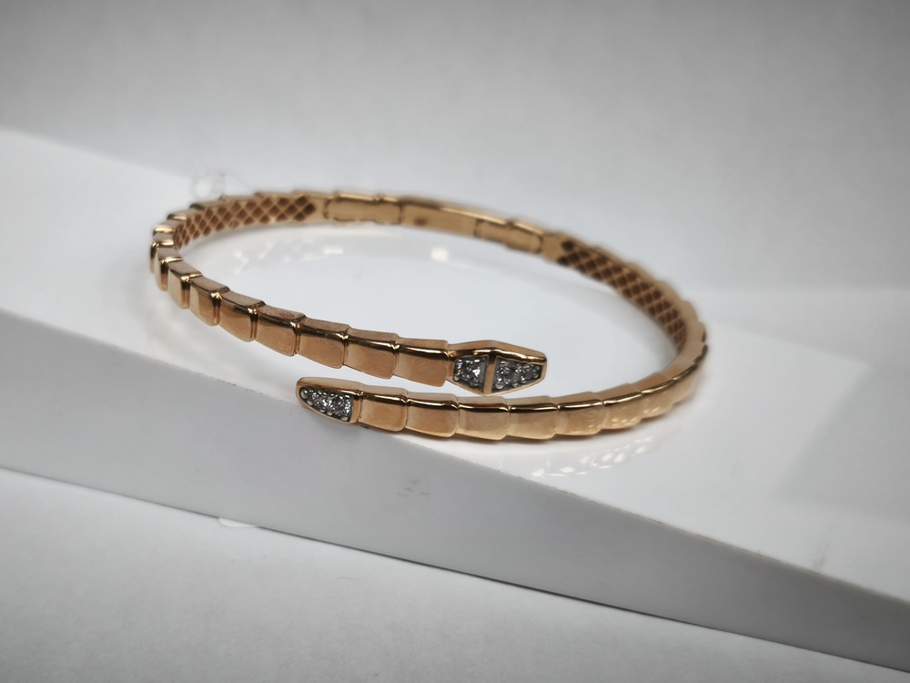 БРАСЛЕТ ЖЕСТКИЙ с камнями (Au 585)