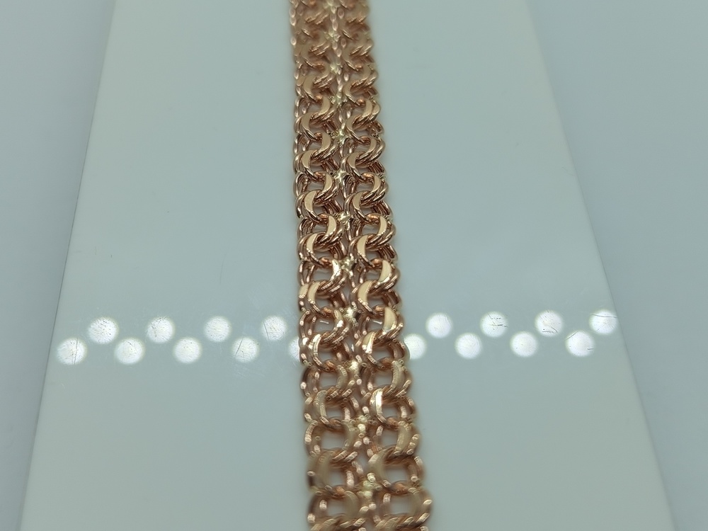 Бисмарк Б70 Двухрядный БРАСЛЕТ ПУСТОТЕЛЫЙ (Au 585)