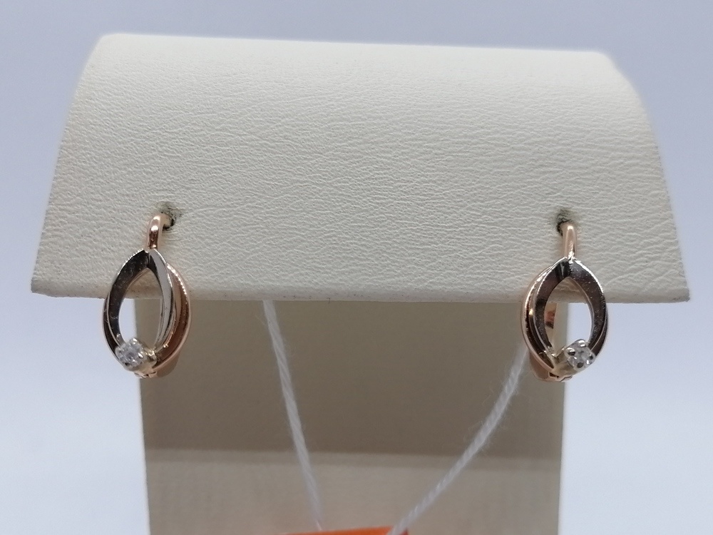 СКМ585 СЕРЬГИ С КАМНЕМ (Au 585)