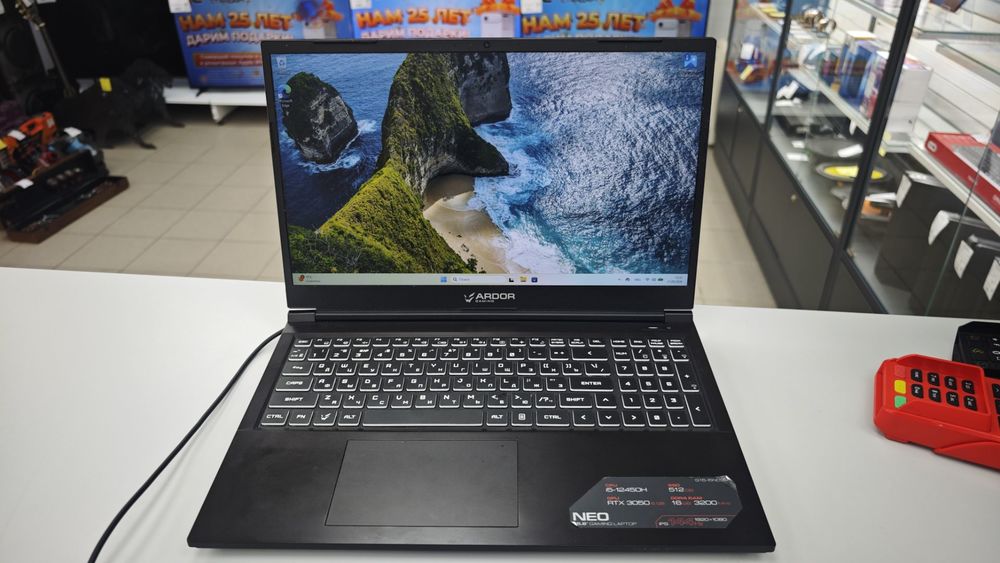 Ноутбук ARDOR Gaming; Core I5-12450H, GeForce RTX 3050 6GB, 16 Гб, 512 GB, Нет