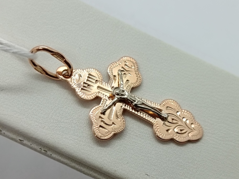 ПОДВЕСКА КРЕСТ БЕЗ КАМНЯ (Au 585)