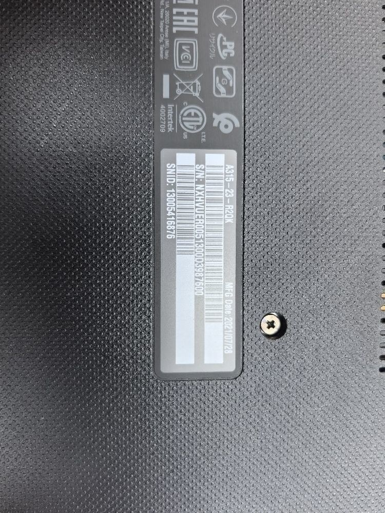 Ноутбук Acer Aspire 3 A315-23; Ryzen 3 3250U, AMD Radeon (TM) Graphics, 6 Гб, 128 Гб, Нет