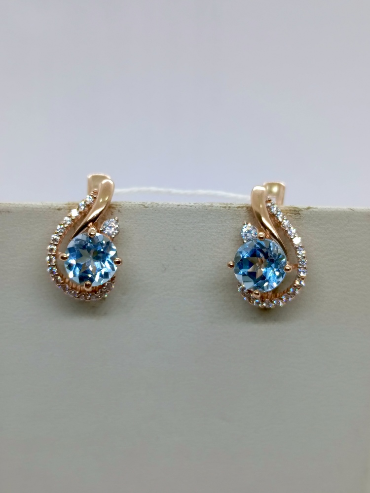 СКМИ375 СЕРЬГИ С КАМНЯМИ (Au 375)