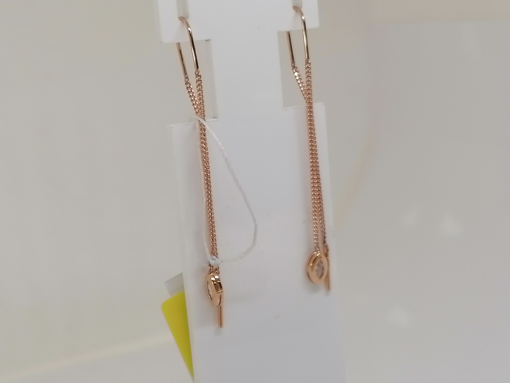 СЕРЬГИ ПРОДЕВКИ с камнем (Au 585)