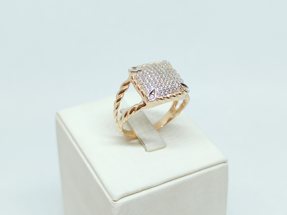 КОЛЬЦО С КАМНЯМИ (Au 585)