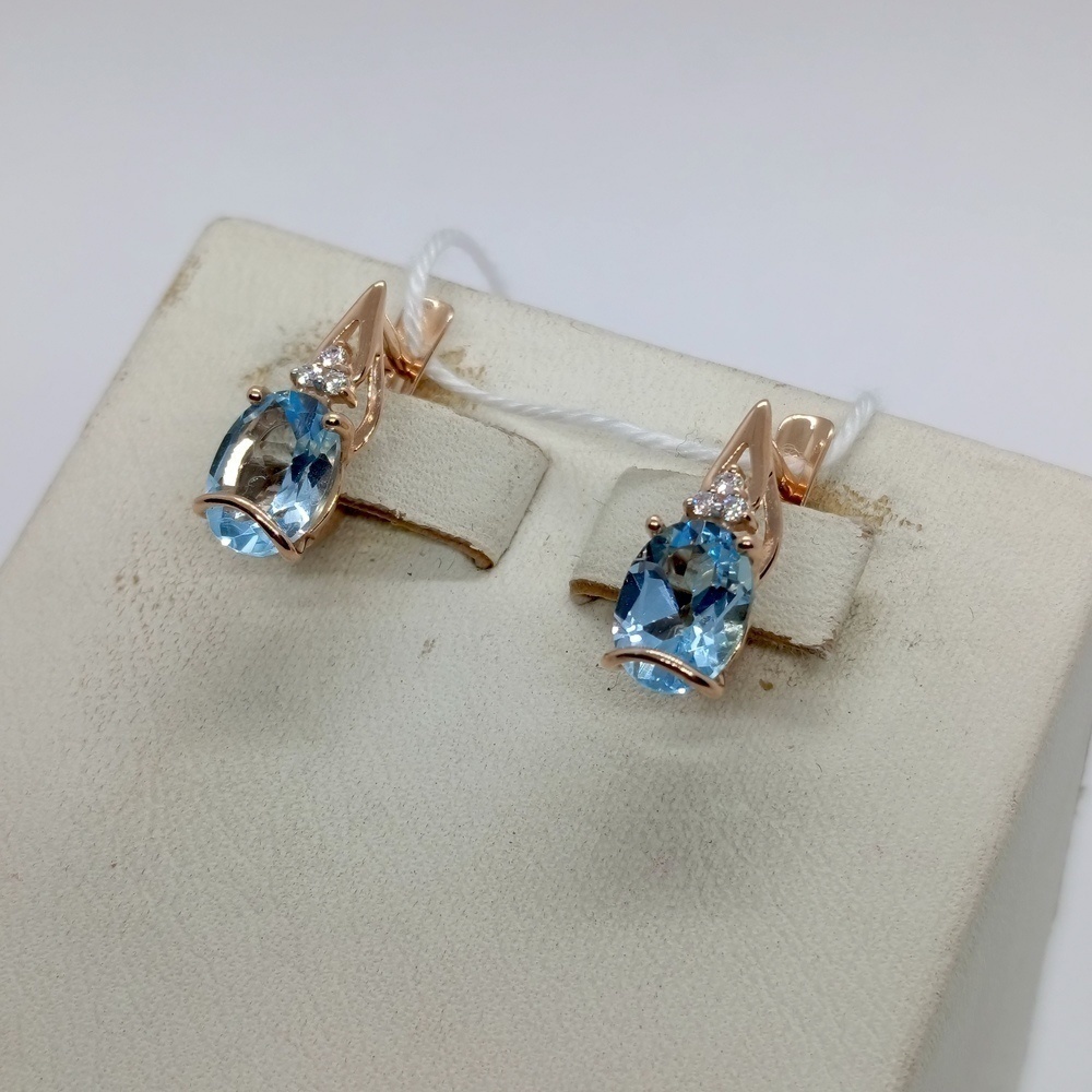 СКМИ585 СЕРЬГИ С КАМНЯМИ (Au 585)