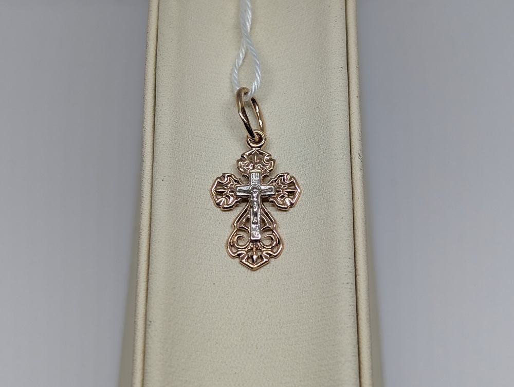 ПОДКБК585 ПОДВЕСКА КРЕСТ БЕЗ КАМНЯ (Au 585)