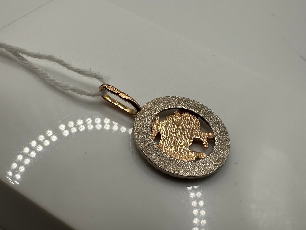 ПОДЗЗТ585 ПОДВЕСКА ЗНАК ЗОДИАКА ТЕЛЕЦ (Au 585)