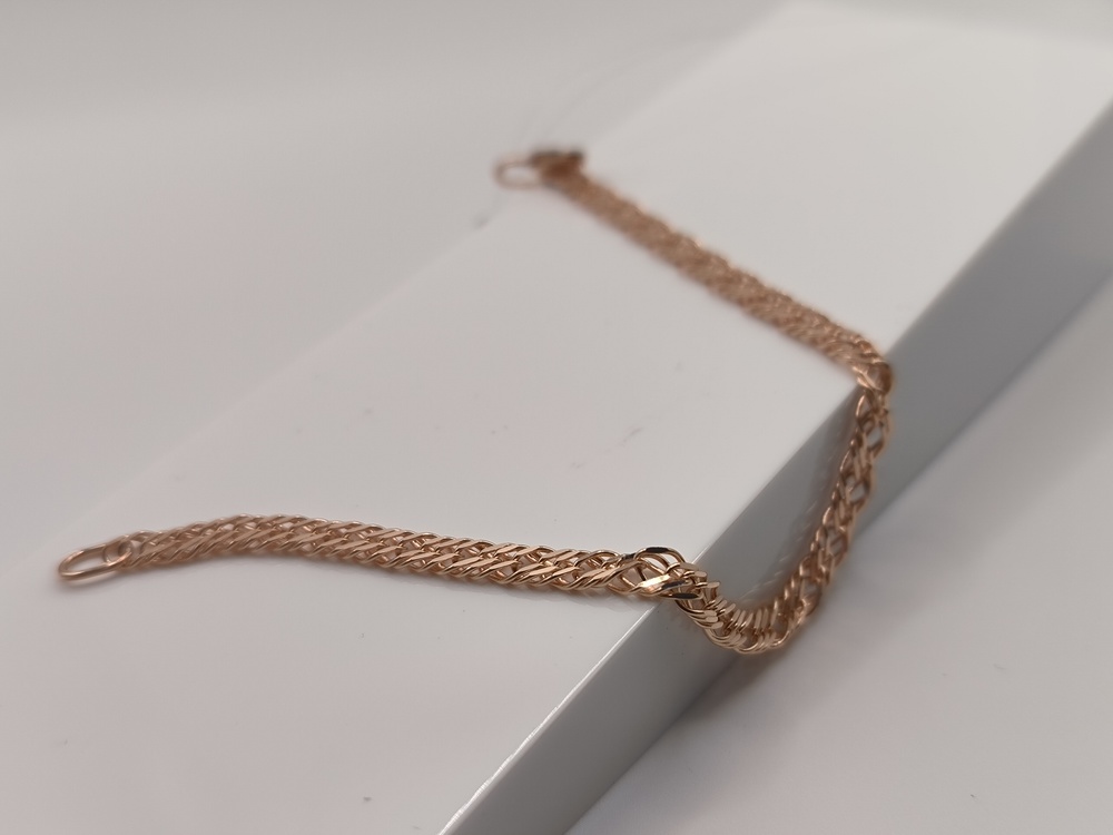 БРАСЛЕТ ПУСТОТЕЛЫЙ Ромб двойной (Au 585)