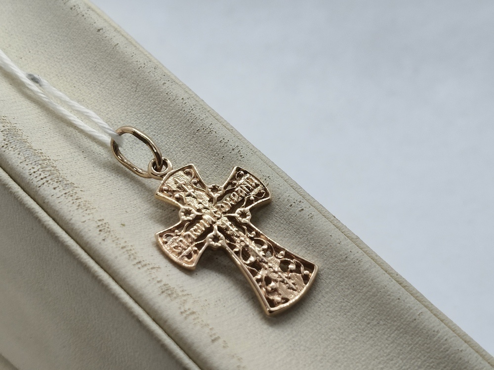 ПОДККИ585 ПОДВЕСКА КРЕСТ С КАМНЯМИ (Au 585)