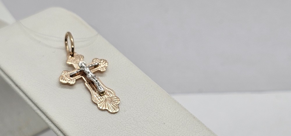 810-00273-10-00-00-02 ПОДВЕСКА КРЕСТ без камня (Au 585)