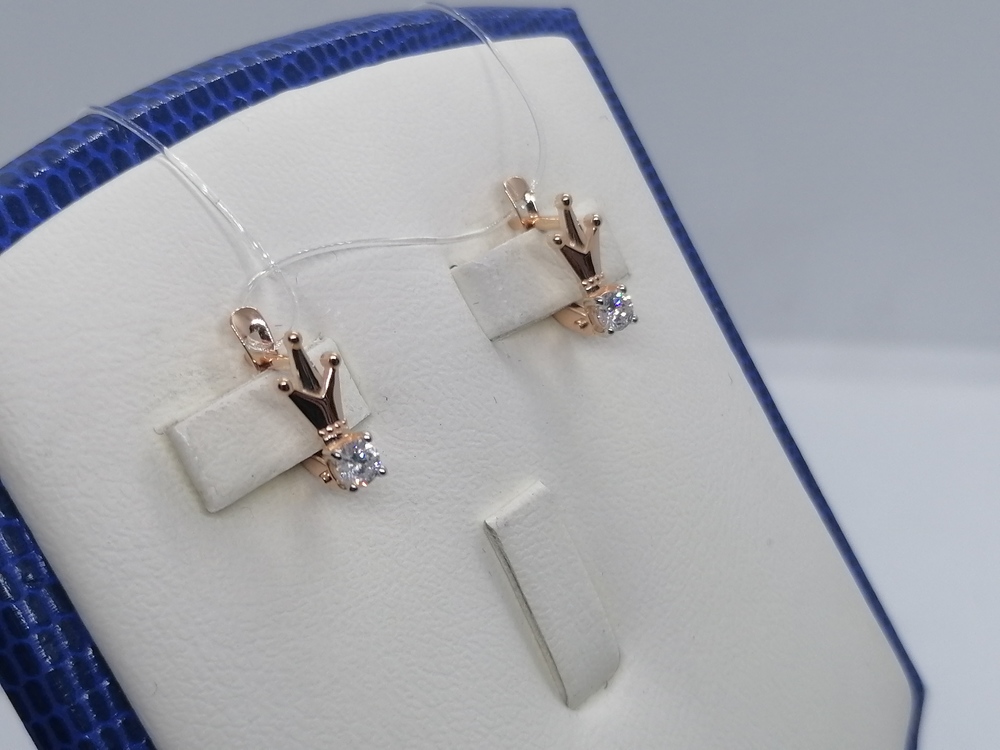 СЕРЬГИ С КАМНЕМ (Au 585)