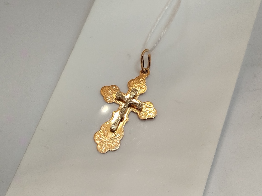 ПОДКБК585 ПОДВЕСКА КРЕСТ БЕЗ КАМНЯ (Au 585)