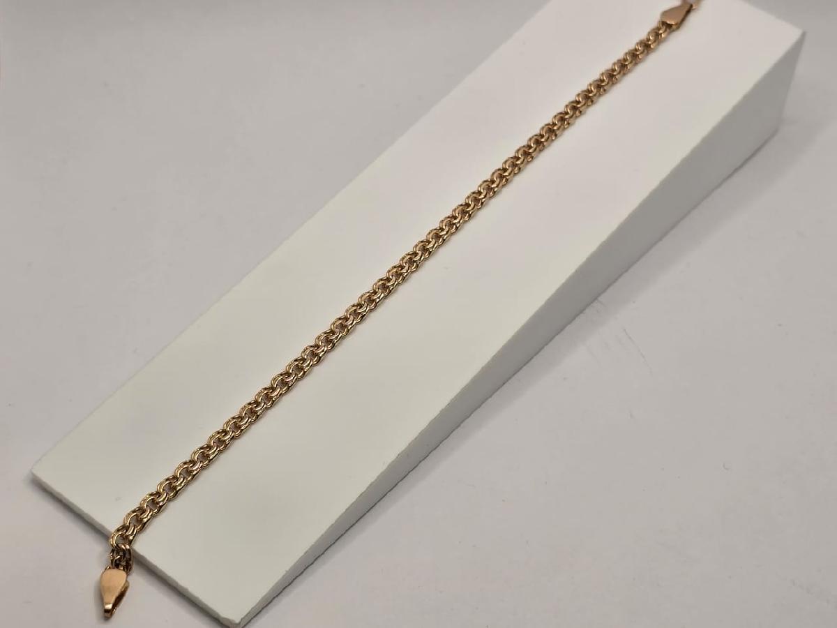 БЛБ585 БРАСЛЕТ ПОЛНОВЕСНЫЙ Бисмарк (Au 585)