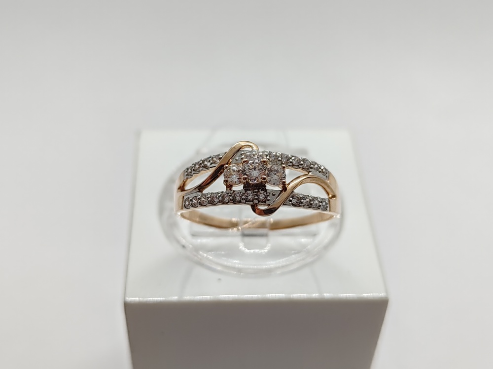 КОЛЬЦО С КАМНЯМИ (Au 585)