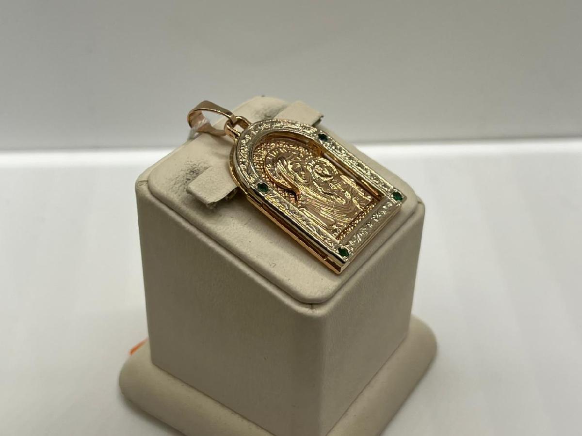 ПОДИКИ585 ПОДВЕСКА ИКОНА С КАМНЯМИ (Au 585)