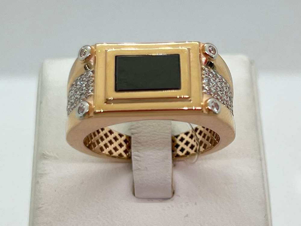 КОЛЬЦО ПЕЧАТКА с камнями (Au 585)