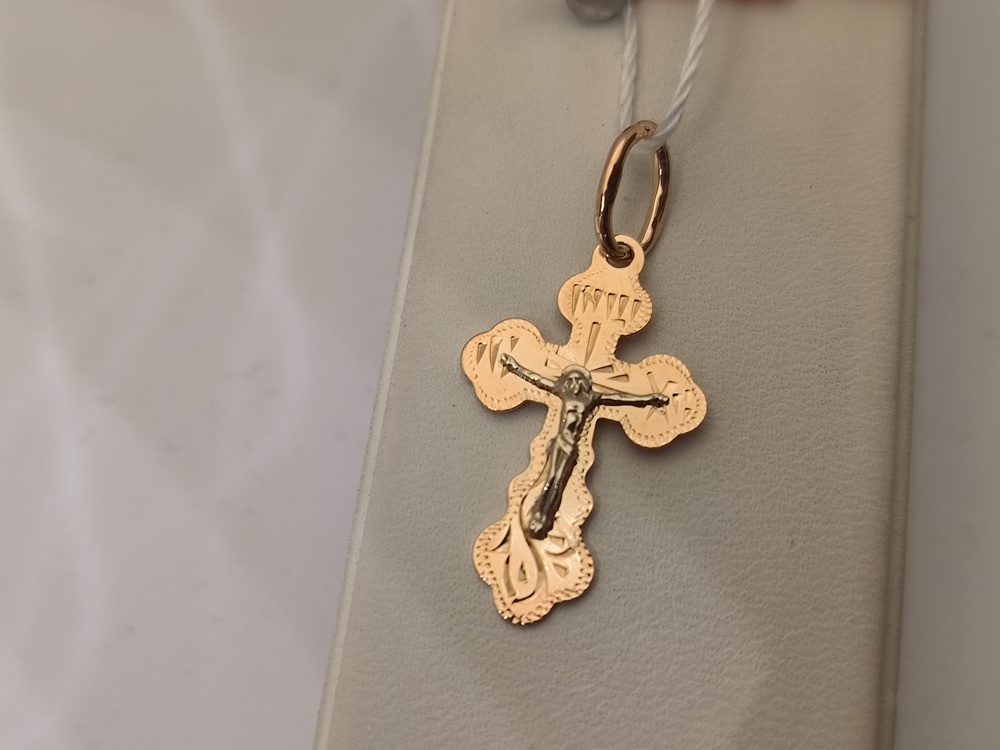 ПОДВЕСКА КРЕСТ БЕЗ КАМНЯ (Au 585)