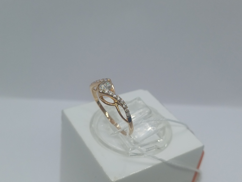 КОЛЬЦО С КАМНЯМИ (Au 585)