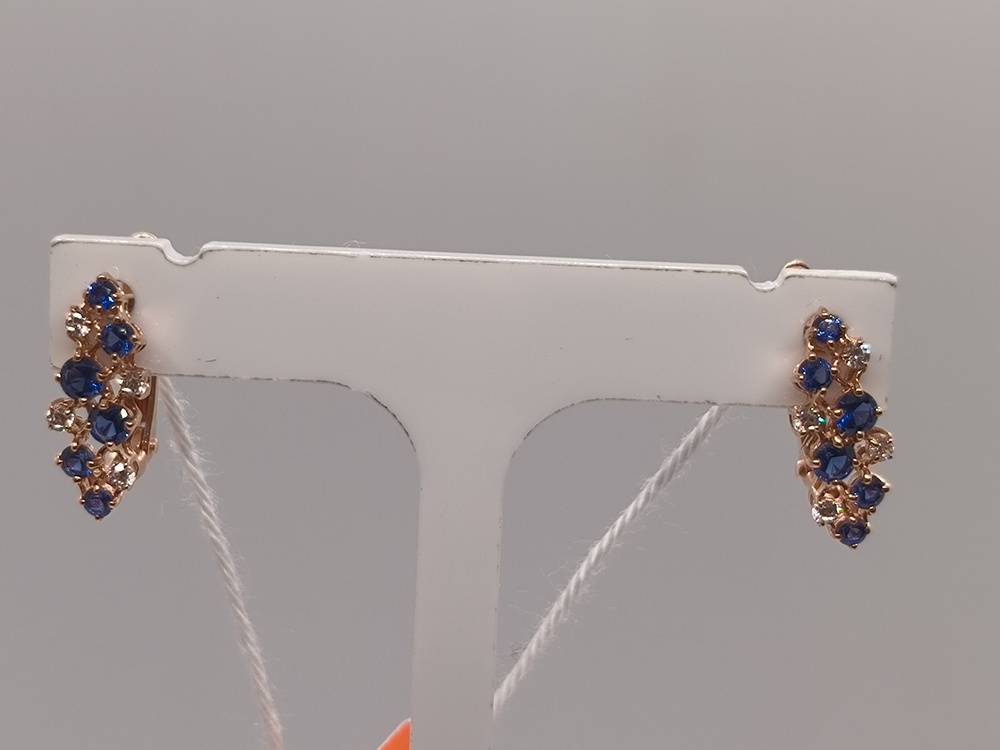 СКМИ585 СЕРЬГИ С КАМНЯМИ (Au 585)