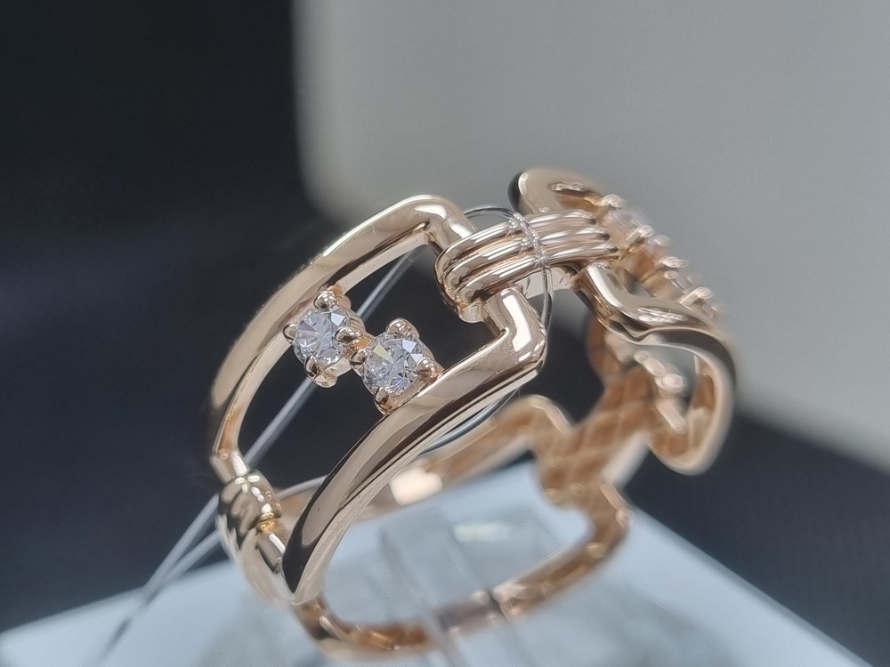 КОЛЬЦО С КАМНЯМИ (Au 585)