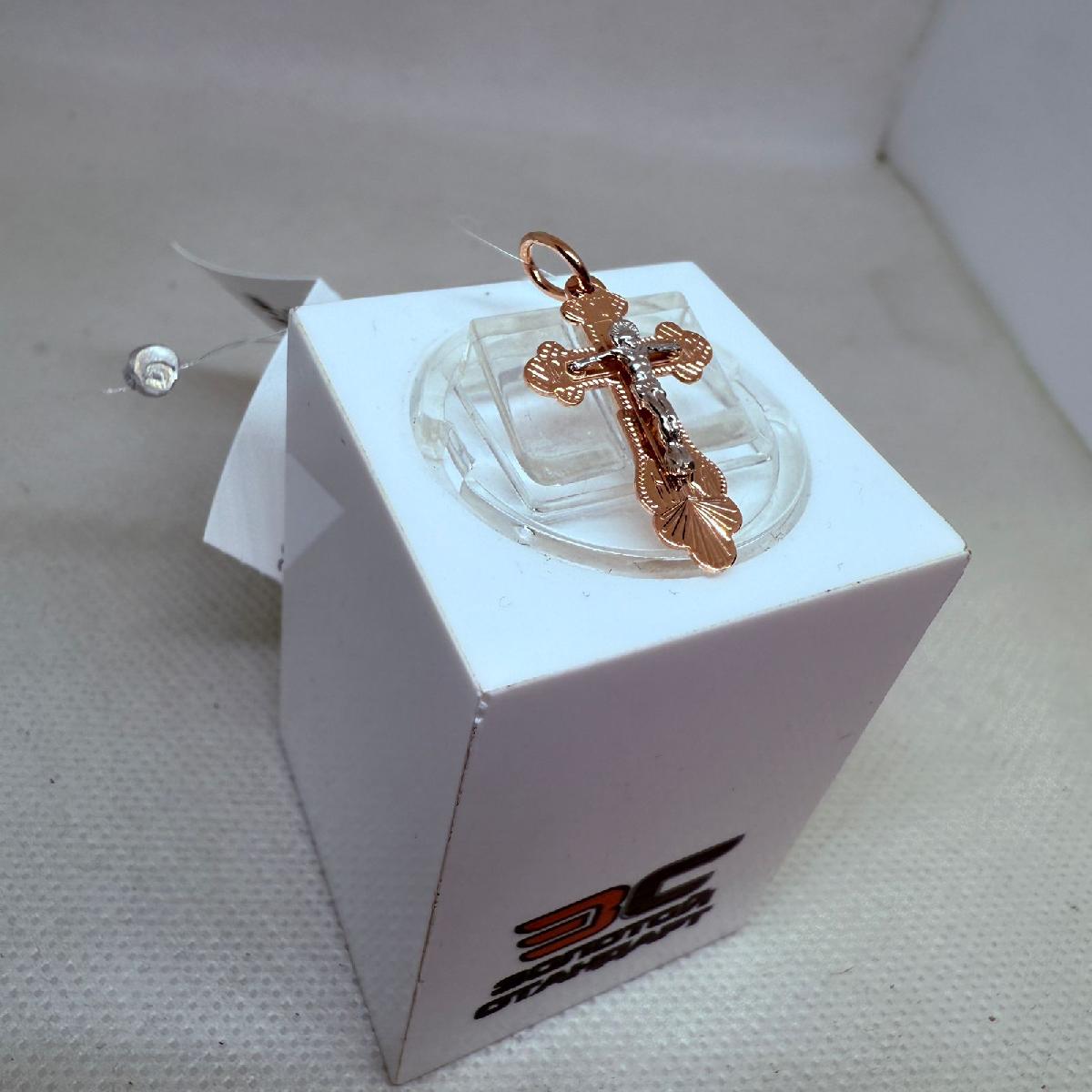 810-00273-10-00-00-02 ПОДВЕСКА КРЕСТ без камня (Au 585)