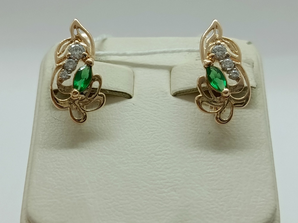 СКМИ585 СЕРЬГИ С КАМНЯМИ (Au 585)