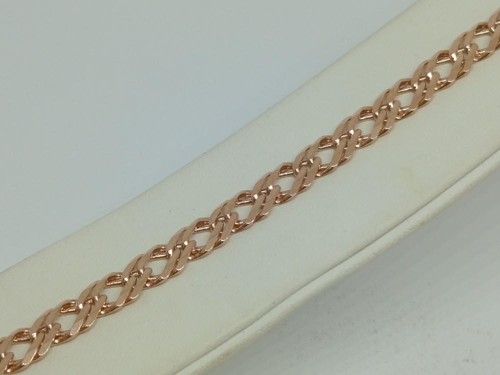 БРАСЛЕТ ПОЛНОВЕСНЫЙ Ромб двойной Au 585 БРАСЛЕТ ПОЛНОВЕСНЫЙ Ромб двойной Au 585