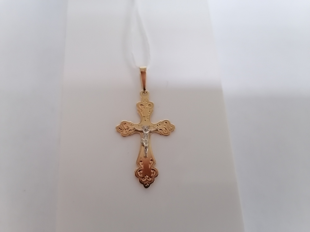 ПОДВЕСКА КРЕСТ БЕЗ КАМНЯ (Au 585)