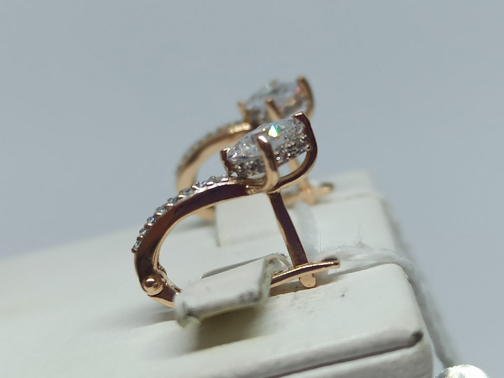 СКМИ585 СЕРЬГИ С КАМНЯМИ (Au 585)