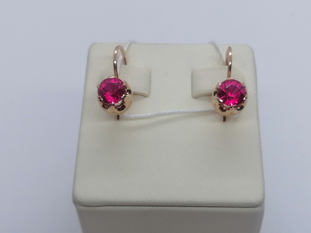 СЕРЬГИ С КАМНЕМ (Au 583)