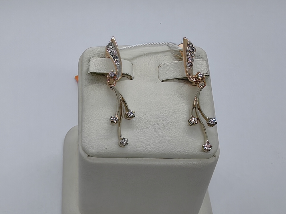 СКМИ585 СЕРЬГИ С КАМНЯМИ (Au 585)