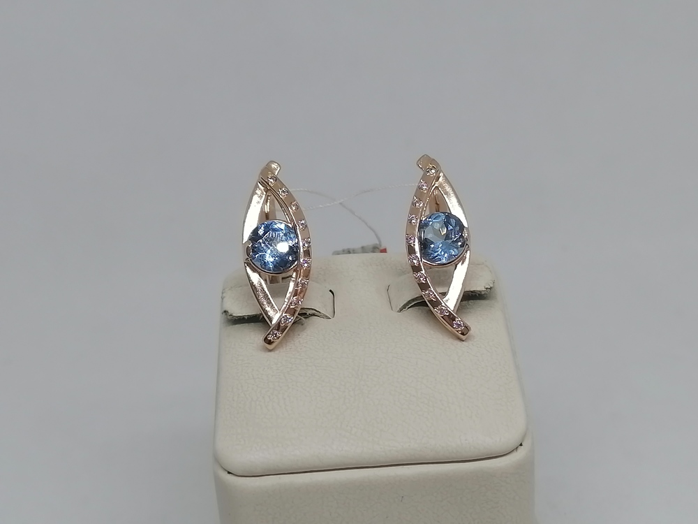 СКМИ585 СЕРЬГИ С КАМНЯМИ (Au 585)