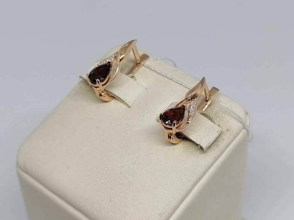 СКМИ585 СЕРЬГИ С КАМНЯМИ (Au 585)