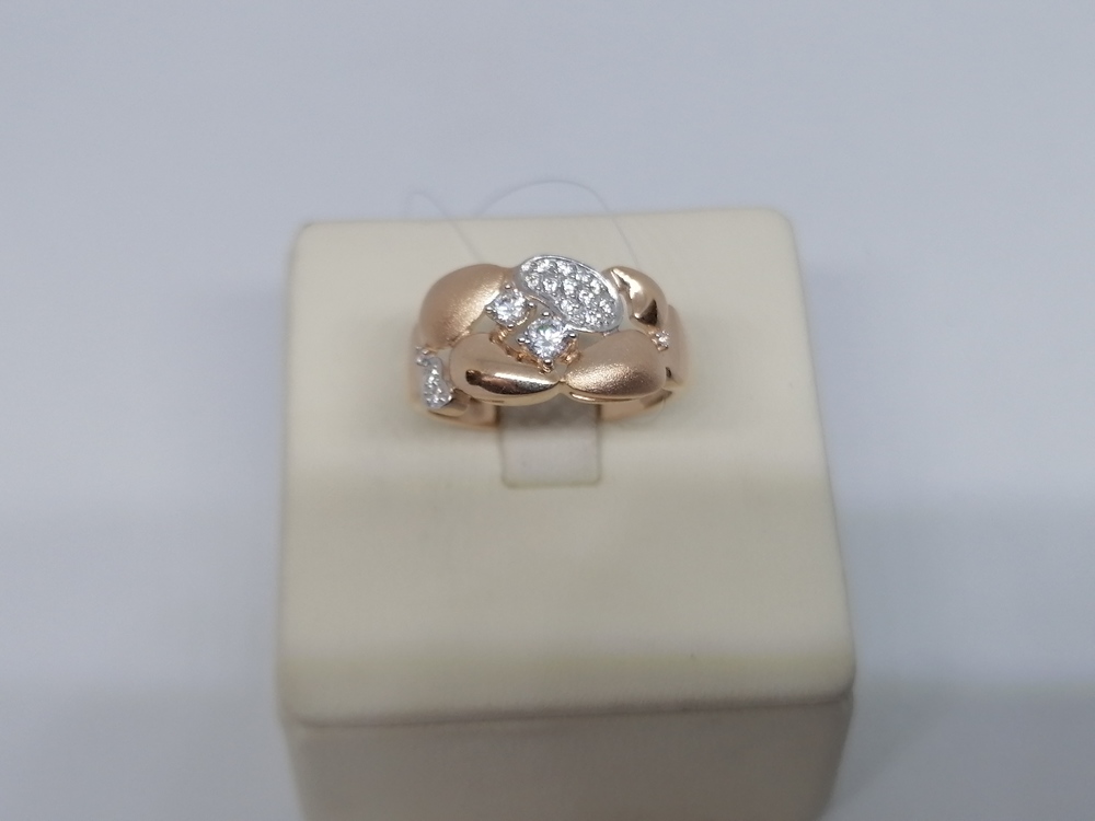 КОЛЬЦО С КАМНЯМИ (Au 585)