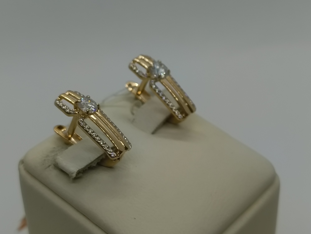 СКМИ585 СЕРЬГИ С КАМНЯМИ (Au 585)