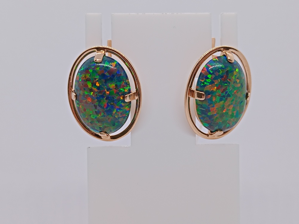 СКМ585 СЕРЬГИ С КАМНЕМ (Au 585)