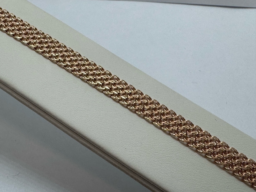 БРАСЛЕТ ПОЛНОВЕСНЫЙ Бисмарк тройной (Au 585)