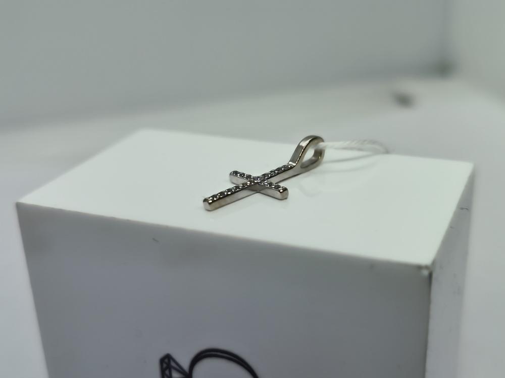 ПОДВЕСКА КРЕСТ С КАМНЯМИ (Au 585)