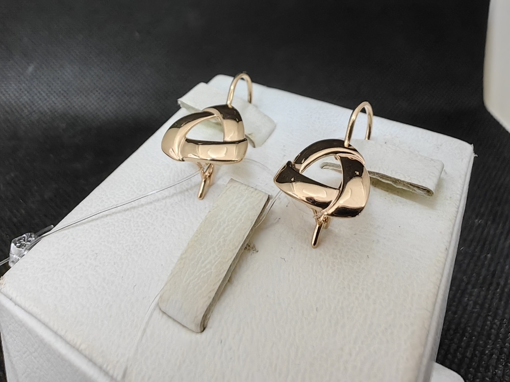 22074 СЕРЬГИ ПЕТЕЛЬКА без камня (Au 585)