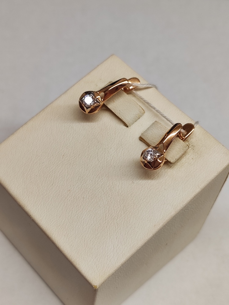 СКМ585 СЕРЬГИ С КАМНЕМ (Au 585)