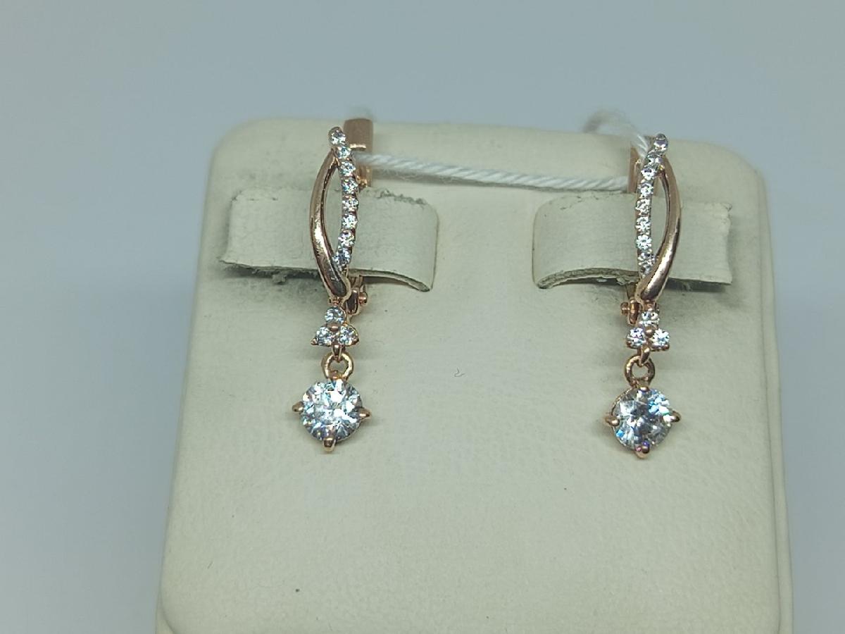 СКМИ585 СЕРЬГИ С КАМНЯМИ (Au 585)